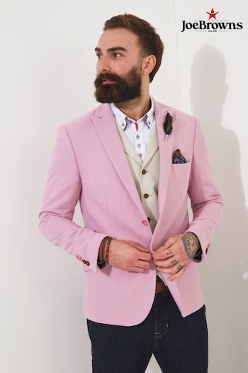 Joe Browns Pink Regular Fit Suit Blazer Jacket with Contrast Lining (Q61304) | £115