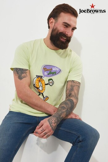 Joe Browns Green Retro Donut Worry Slogan Graphic Crew Neck Short Sleeve T-Shirt (Q61307) | £23