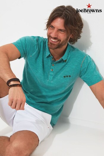 Joe Browns Green Embroidered Detail Short Sleeve Polo Shirt (Q61308) | £44