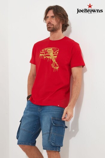 Joe Browns Red Electric Guitar Drip Graphic Crew Neck Short Sleeve T-Shirt (Q61311) | £27