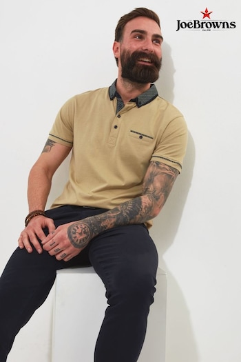 Joe Browns Natural Smart Contrast Collar Short Sleeve barn Polo Shirt (Q61316) | £40