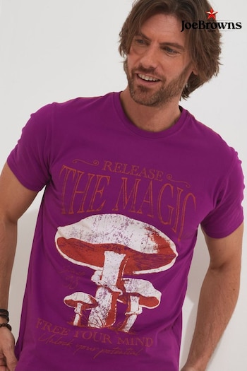 Joe Browns Purple Free Your Mind Slogan Graphic Crew Neck Short Sleeve T-Shirt (Q61330) | £23