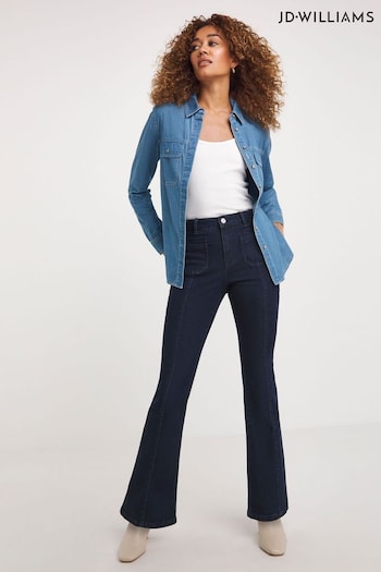 JD Williams Blue Pocket Front Slim Flare Jeans (Q61397) | £32