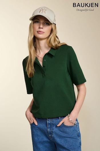 Baukjen Green Margaret Regenerative Cotton Polo James Shirt (Q61399) | £45