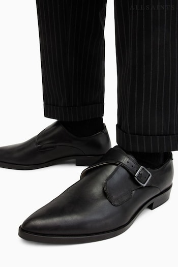 AllSaints Black Keith Monk Shoes (Q61695) | £189