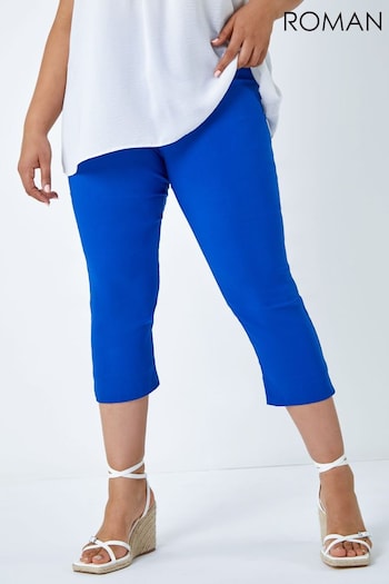 Roman Blue Curve Cropped Stretch Trousers (Q62108) | £26