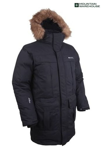 Mountain Warehouse Grey Mens Antarctic Extreme Waterproof Down Jacket (Q62376) | £240