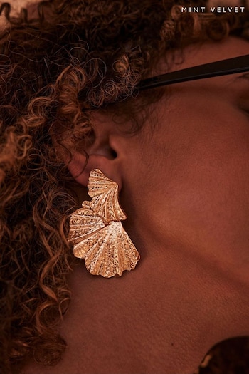 Mint Velvet Gold Tone Fan Earrings (Q62508) | £29