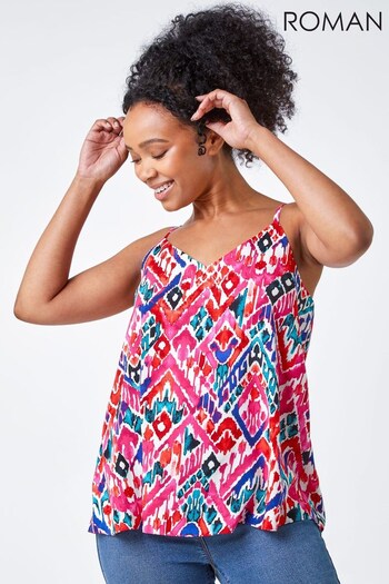 Roman Pink Petite Aztec Print Vest Top (Q62523) | £28