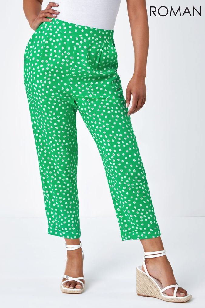 Spring break polka sale dot cropped trousers