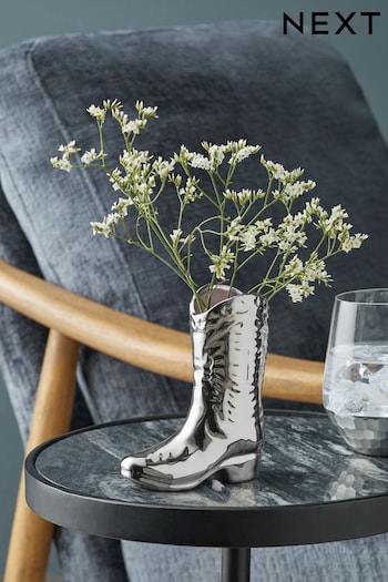 Silver Mini Cowboy Boots Ornament (Q62827) | £9