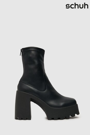 Schuh Alvise Sock Platform Black Boots (Q63202) | £55