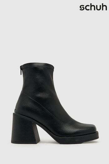 Schuh Brielle Platform Stretch Black buckle Boots (Q63264) | £50