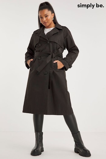 Simply Be Black Trench Coat (Q63293) | £75