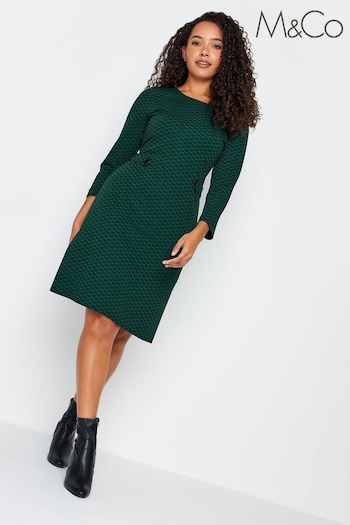 M&Co Green Print Dress (Q63317) | £34
