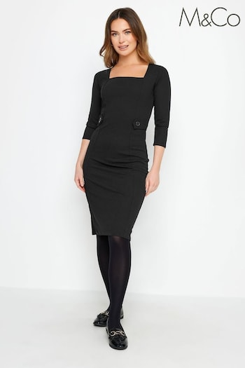 M&Co Black Petite Scuba Dress (Q63329) | £34