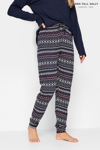Long Tall Sally Blue Fairisle Pattern Cuffed PJ Trousers (Q63331) | £17