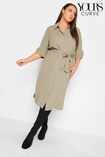 Yours Curve Natural Tab 3/4 Sleeve Dress (Q63348) | £33