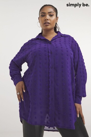 Simply Be Purple Georgette Dobby Shirt (Q63405) | £28