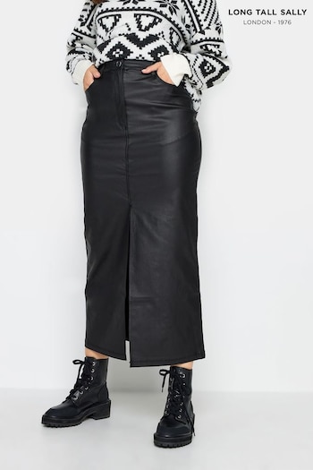 Long Tall Sally Black Coated Skirt (Q63426) | £32