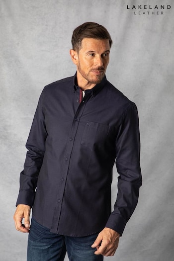 Lakeland Leather Blue Max Cotton Oxford Shirt (Q63429) | £45