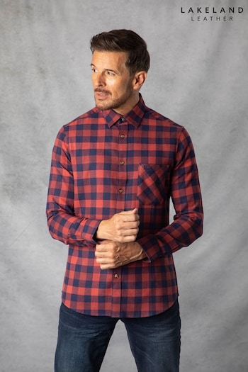 Lakeland Clothing Brave Red Noah Brushed Cotton Check Shirt (Q63452) | £45