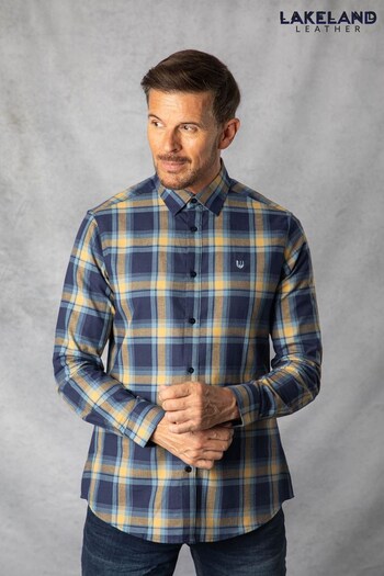 Lakeland Clothing Blue Samuel Brushed Cotton Check Shirt (Q63454) | £50