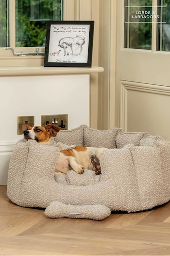 Lords and Labradors Mink Brown High Sided Boucle Dog Bed (Q63551) | £115 - £175