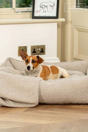 Lords and Labradors Mink Brown Bouclé Box Dog Bed (Q63555) | £120 - £185