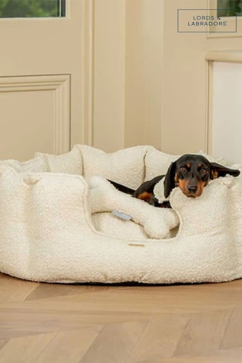 Lords and Labradors Ivory High Sided Boucle Dog Bed (Q63559) | £115 - £175