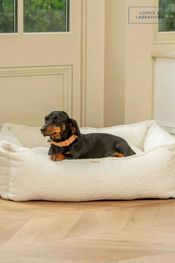 Lords and Labradors Ivory Bouclé Box Dog Bed (Q63560) | £120 - £185