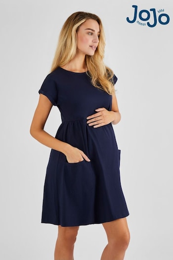 JoJo Maman Bébé Navy Maternity T-Shirt Dress (Q63567) | £29.50