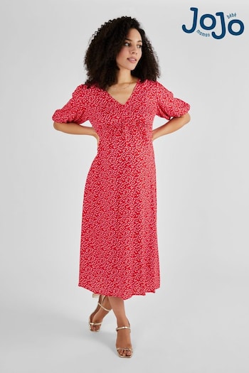 JoJo Maman Bébé Red Maternity Midi Tea Dress (Q63639) | £49.50