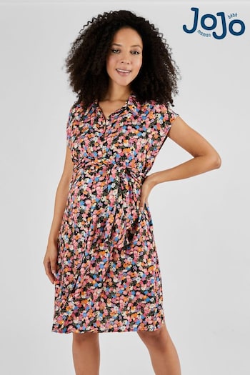 JoJo Maman Bébé Multi Floral Maternity craig Shirt Dress With Tie (Q63647) | £39.50