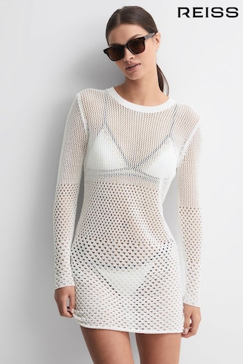 Reiss TOMMY Esta Crochet Mini Dress (Q63685) | £148