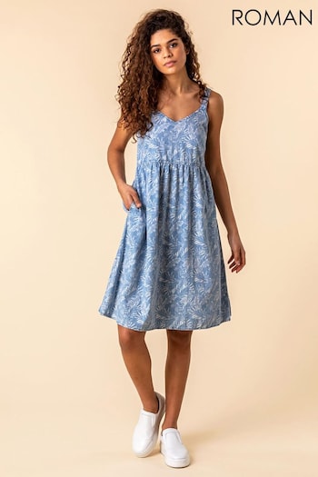Roman Blue Tropical Print Sun Dress (Q63706) | £40