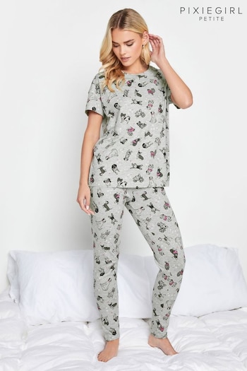PixieGirl Petite Grey Tapered Pyjamas Set (Q63726) | £26