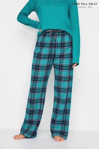 Long Tall Sally Blue Woven Check Pyjamas Trousers (Q63745) | £24