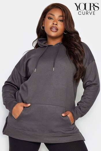 Yours Curve Grey Overhead Hoodie (Q63747) | £24