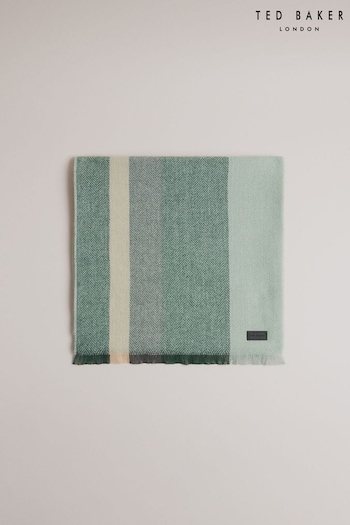 Ted Baker Green  Alfredy Striped Woven Scarf (Q63829) | £50