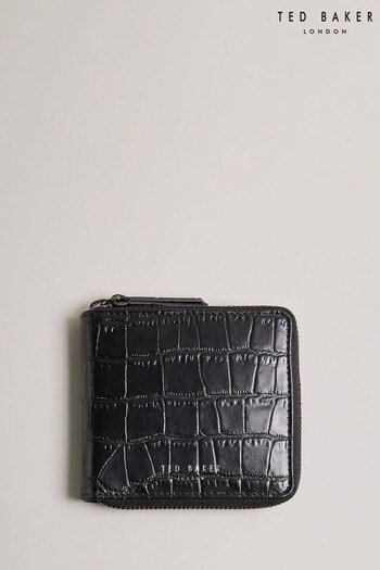 Ted Baker Luie Croc Effect Zipped Black Wallet (Q63839) | £60