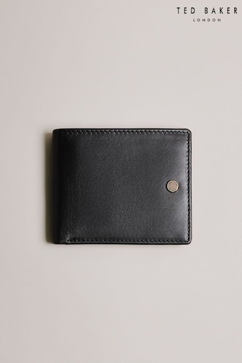 Ted Baker Hackin Trunk Lock Leather Bifold Black Wallet (Q63840) | £60