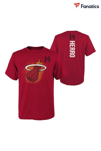 Fanatics Miami Heat Name & Number Red T-Shirt - Tyler Herro (Q63857) | £25