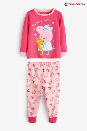 Character Pink Peppa Pig Printed Long Sleeve Pyjamas (Q63890) | £15