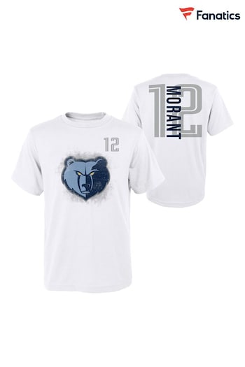Fanatics Memphis Grizzlies Name & Number White T-Shirt - Ja Morant (Q63894) | £25