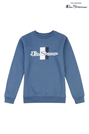 Ben Sherman Boys Blue Mod Script Crew Neck Sweatshirt (Q63939) | £20 - £24