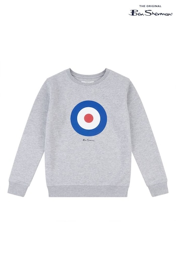 Ben Sherman Boys Grey Target Crew Neck Sweatshirt (Q63950) | £20 - £24