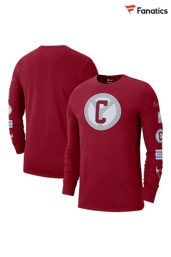 Fanatics Red Chicago Bulls City Edition Logo Long Sleeve T-Shirt (Q63964) | £33