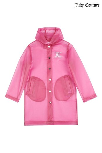 Juicy Couture Girls Pink Frosted Longline Mac Jacket (Q64020) | £89 - £120