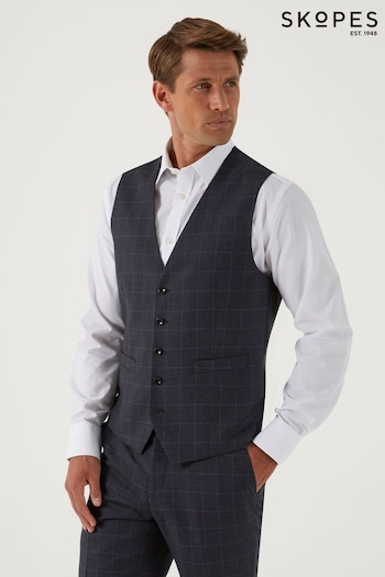 Skopes Grey Baines Charcoal Check Suit Waistcoat (Q64056) | £55